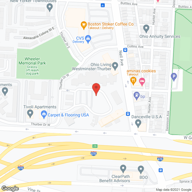 Map of the neighborhood around Westminster-Thurber Community