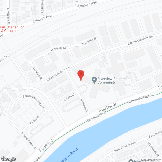Map of the neighborhood around Riverview Retirement Community