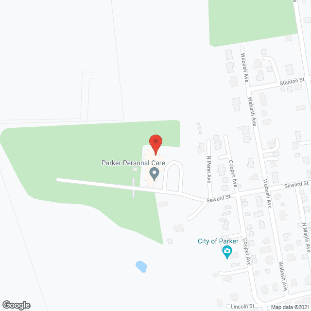 Map of the neighborhood around Parker Personal Care Facility