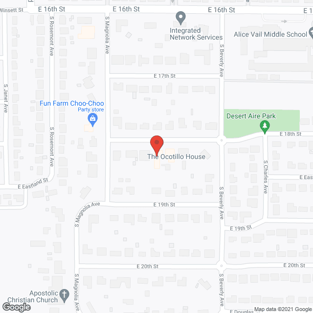 Map of the neighborhood around Ocotillo House