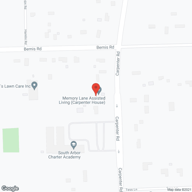 Map of the neighborhood around Memory Lane Assisted Living