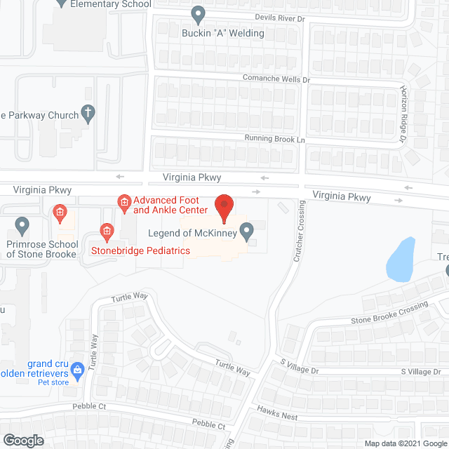 Map of the neighborhood around Legend Assisted Living