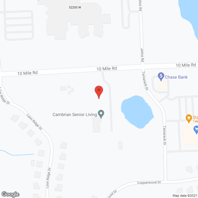 Map of the neighborhood around Cambrian Assisted Living and Memory Care South Lyon