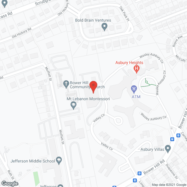 Map of the neighborhood around Asbury Villas