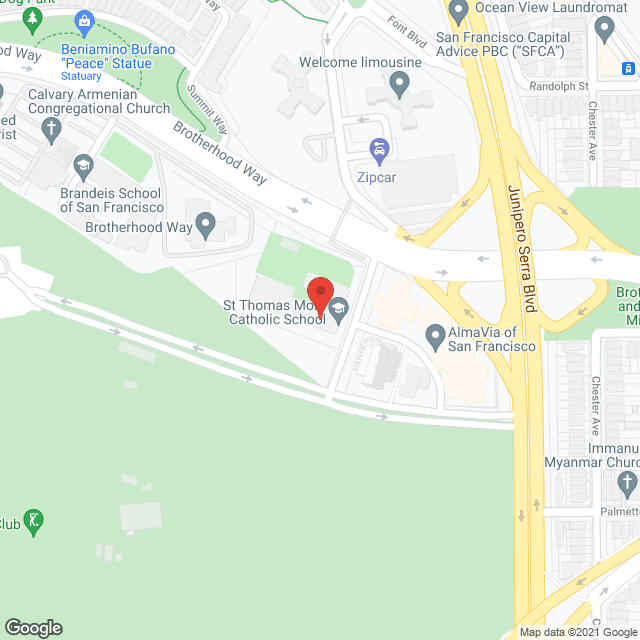 Map of the neighborhood around Alma Via Of San Francisco