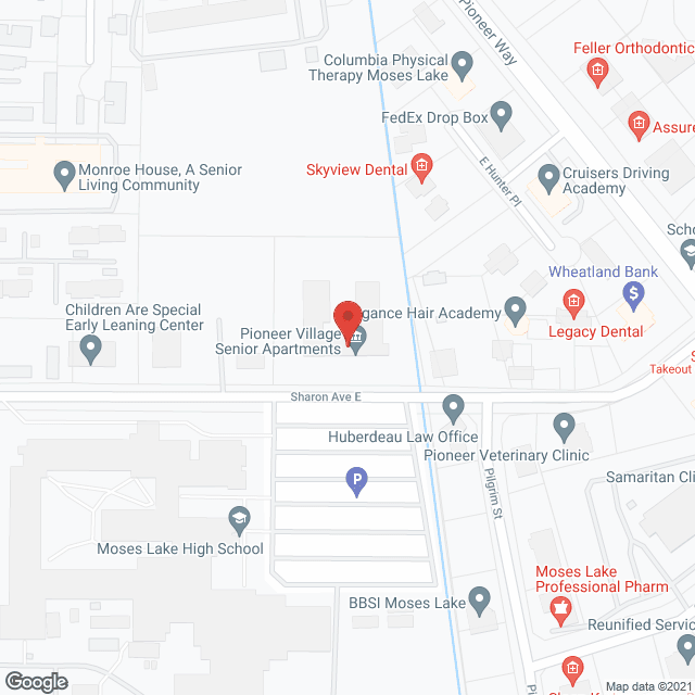 Map of the neighborhood around Pioneer Village Senior Apartments