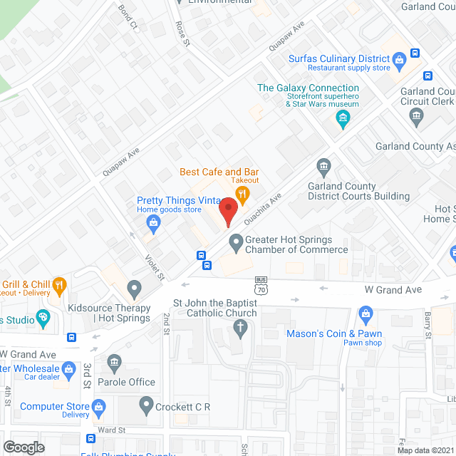 Map of the neighborhood around Historic Best Court Hot Springs