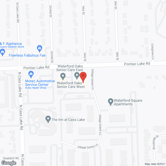 Map of the neighborhood around Waterford Oaks Senior Care East