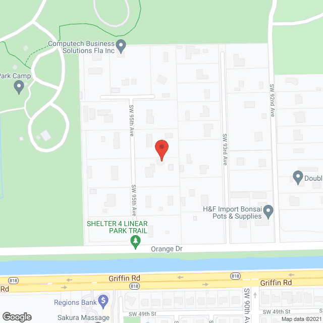 Map of the neighborhood around Oakmonte Village of Davie
