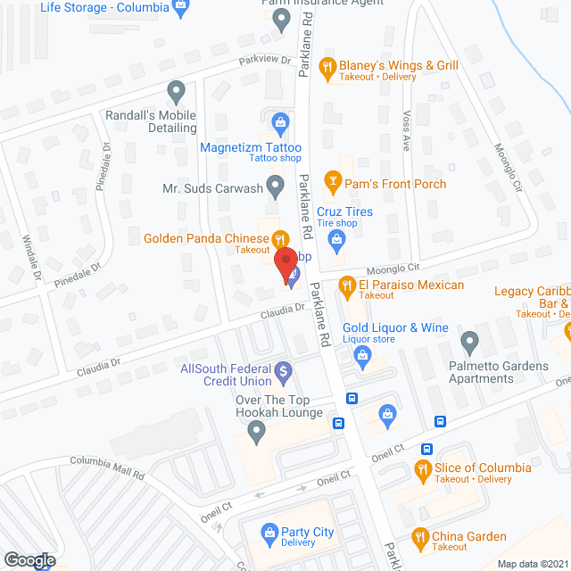 Map of the neighborhood around The Palmettos of Parklane