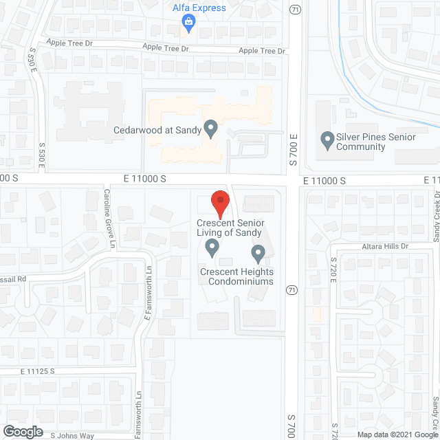 Map of the neighborhood around Crescent Senior Living