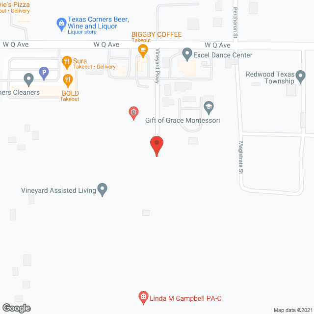 Map of the neighborhood around Vineyard Assisted Living