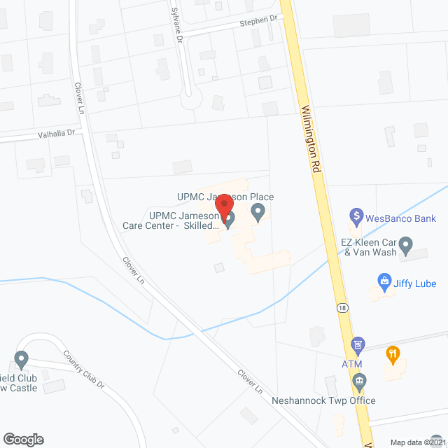 Map of the neighborhood around Jameson Place- UPMC