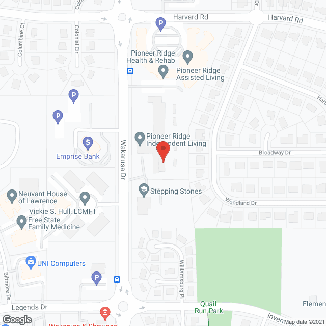 Map of the neighborhood around Pioneer Ridge Independent Living