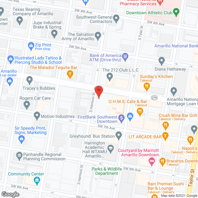Map of the neighborhood around Park Place Towers