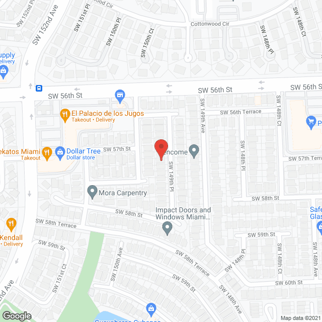 Map of the neighborhood around Sol Assisted Living Facility 2