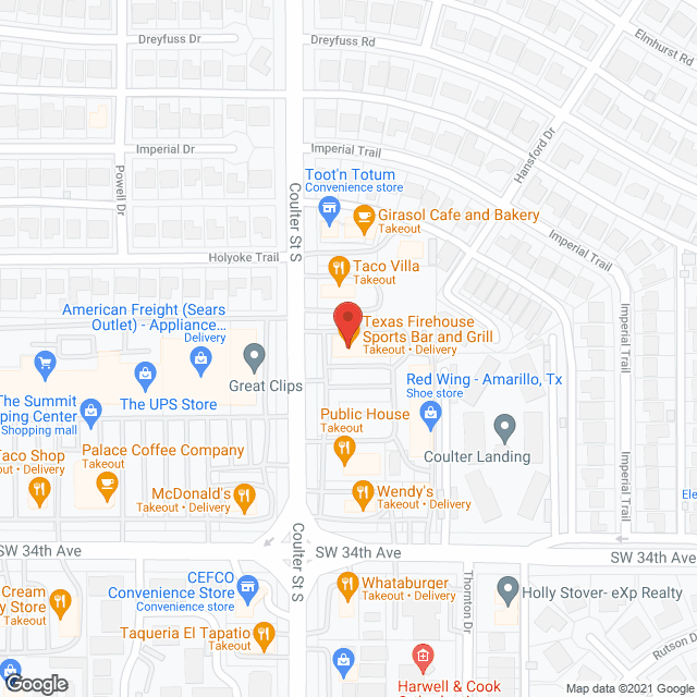 Map of the neighborhood around Veteran's Retirement Ranch Facility