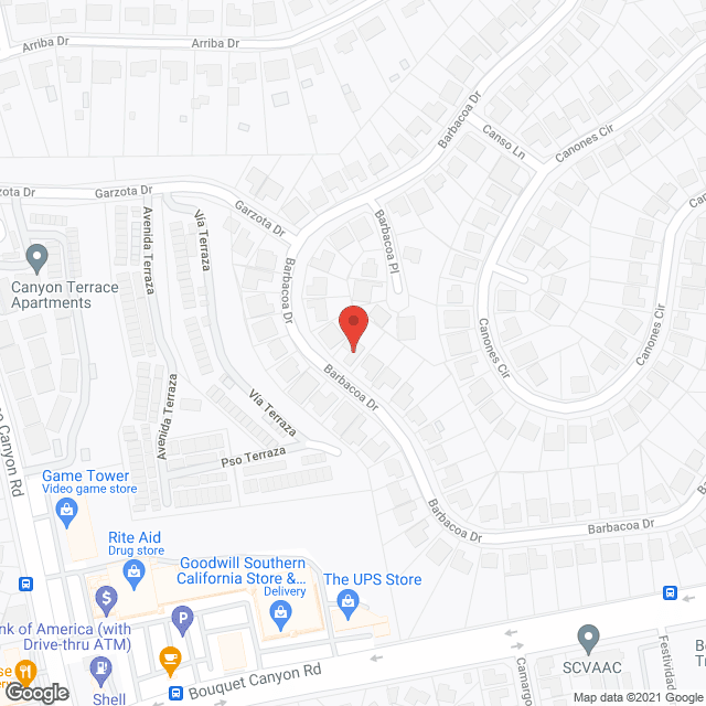 Map of the neighborhood around A Safe Haven