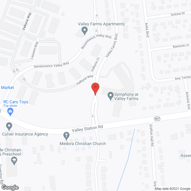 Map of the neighborhood around Elmcroft of Valley Farms