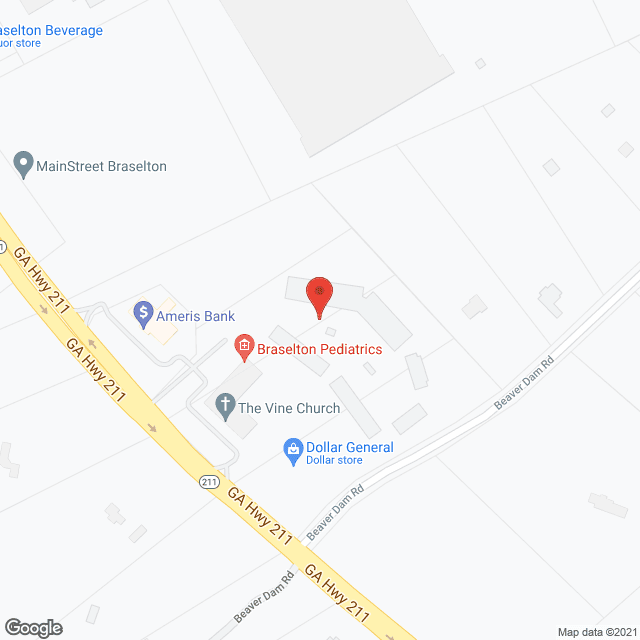 Map of the neighborhood around MainStreet Braselton