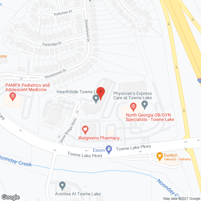 Map of the neighborhood around HearthSide Towne Lake