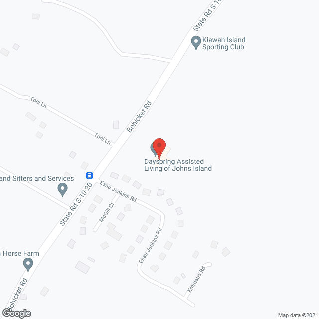 Map of the neighborhood around Dayspring Johns Island