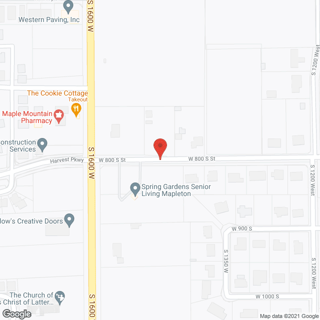 Map of the neighborhood around Spring Gardens of Mapleton
