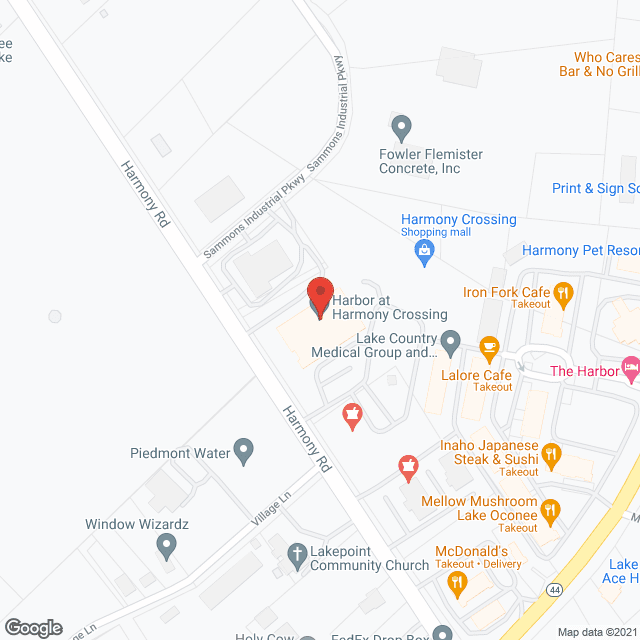 Map of the neighborhood around Harbor at Harmony Crossing