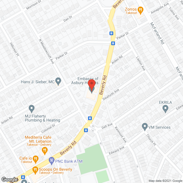 Map of the neighborhood around The Embassy of Asbury Heights