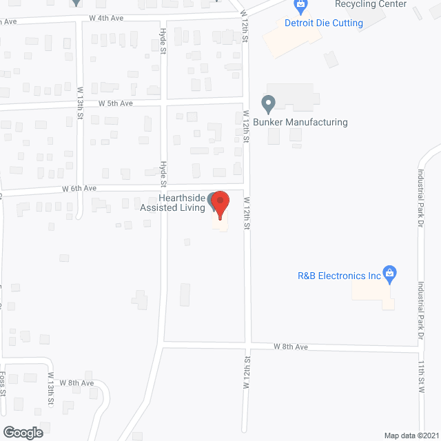Map of the neighborhood around Hearthside Assisted Living