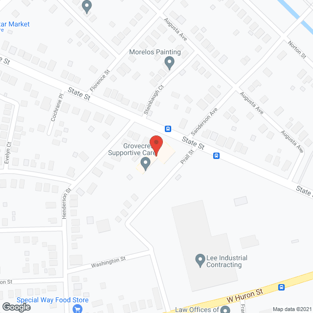 Map of the neighborhood around Grovecrest Assisted Living