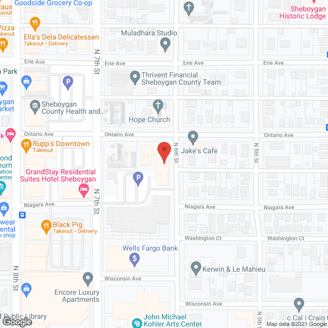 Map of the neighborhood around Sheboygan Senior Community