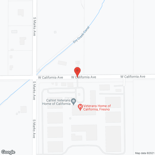 Map of the neighborhood around Veteran's Home of Fresno