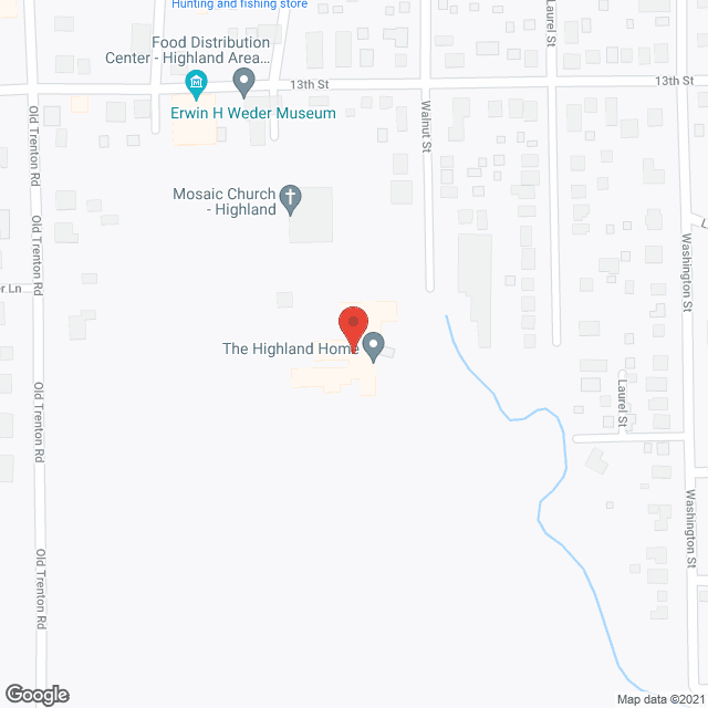Map of the neighborhood around The Highland Home