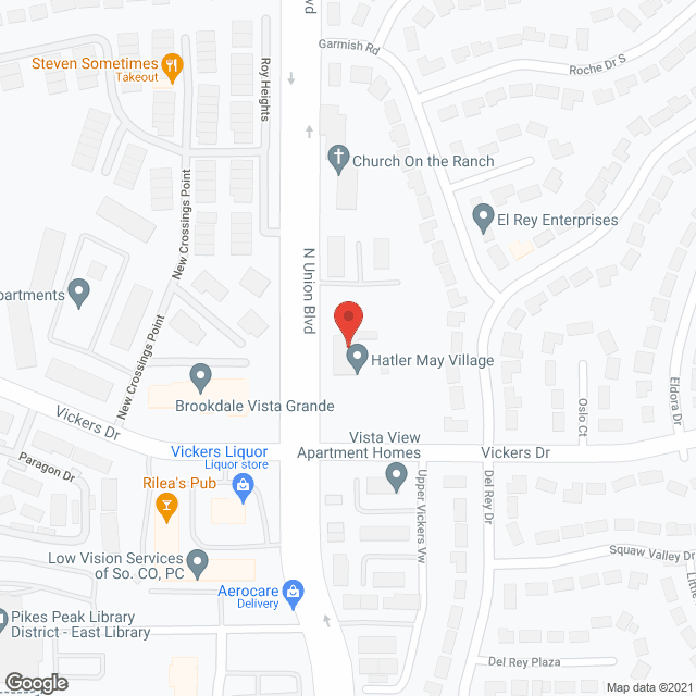 Map of the neighborhood around Hatler-May Village