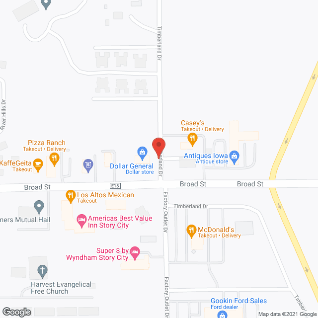 Map of the neighborhood around Timberland Village