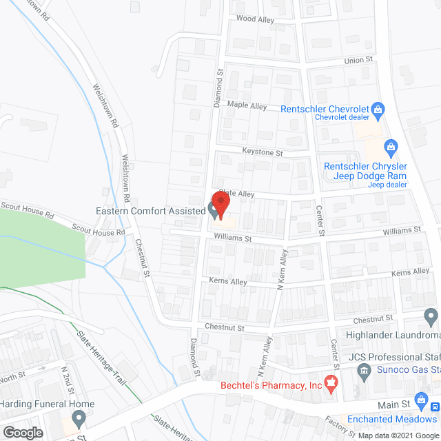 Map of the neighborhood around Eastern Comfort III
