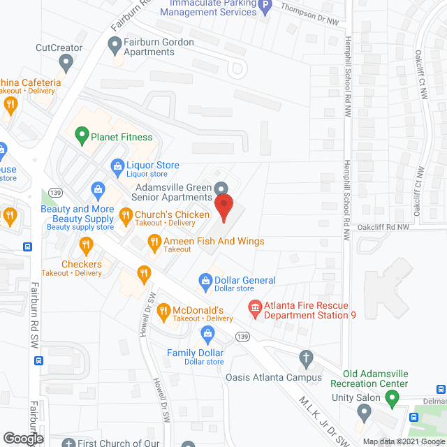 Map of the neighborhood around Adamsville Green