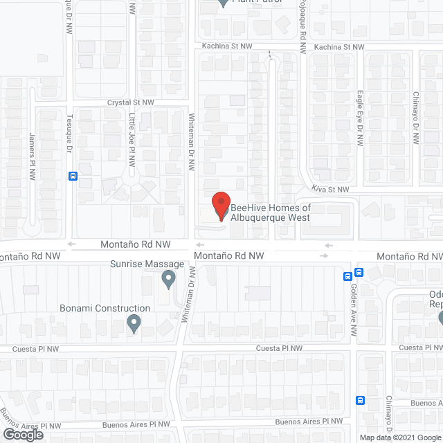 Map of the neighborhood around Bee Hive Homes of Albuquerque West