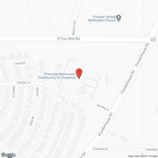 Map of the neighborhood around Primrose Retirement Community of Cheyenne