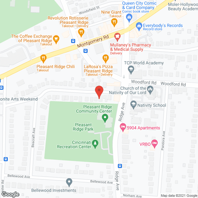 Map of the neighborhood around The Amity House
