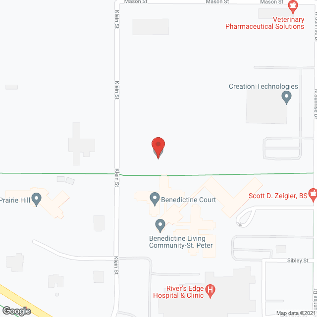 Map of the neighborhood around Benedictine Court of St. Peter