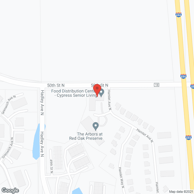 Map of the neighborhood around Cypress Senior Living at Red Oak Preserve