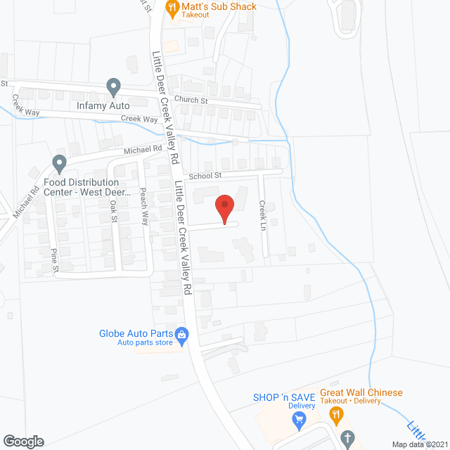 Map of the neighborhood around Merakey Pennsylvania