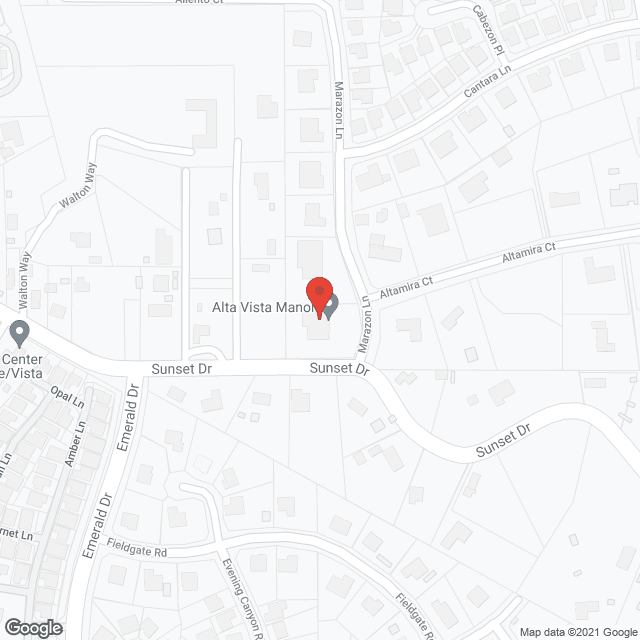 Map of the neighborhood around Alta Vista Manor