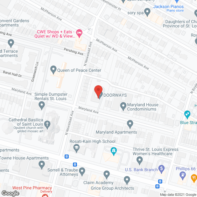 Map of the neighborhood around Doorways Supportive Living