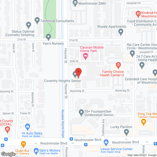 Map of the neighborhood around Coventry Heights