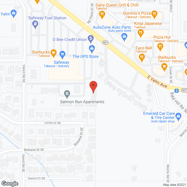 Map of the neighborhood around Salmon Run Apartments