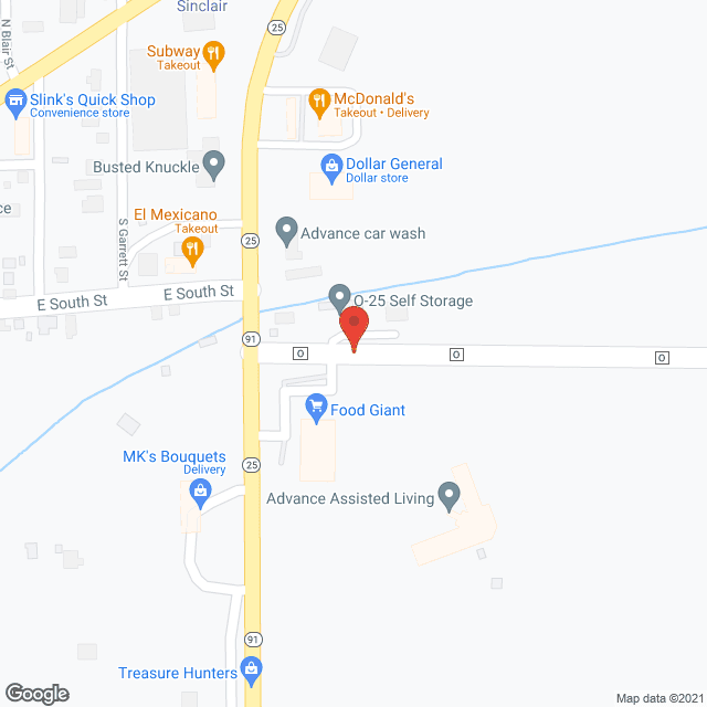 Map of the neighborhood around Advance Assisted Living