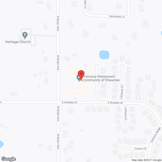 Map of the neighborhood around Primrose Retirement Community of Shawnee